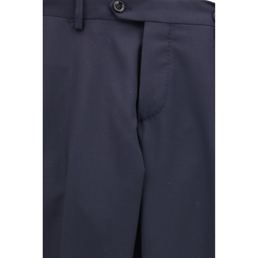 Blue Fleece Wool Two-Piece Suit