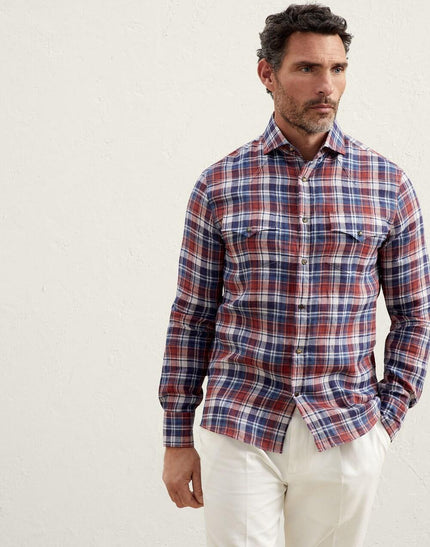 Bicolor Linen Pattern Shirt