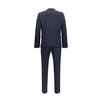 Blue Fleece Wool Two-Piece Suit