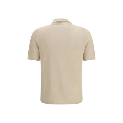 Beige Linen Polo Shirt
