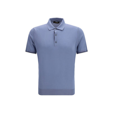 Blue Cotton Polo Shirt
