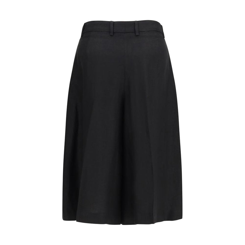 Black Viscose Bermuda Shorts
