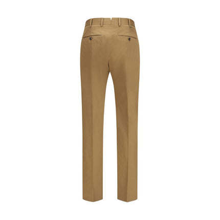 Brown Cotton Casual Pants