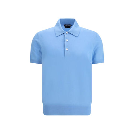 Blue Cotton Polo Shirt