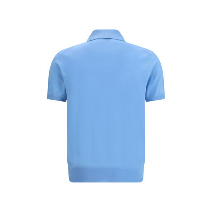 Blue Cotton Polo Shirt